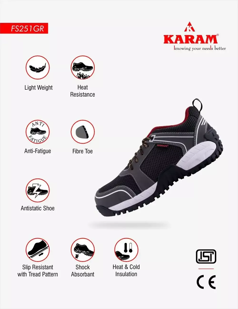 KARAM Safety Shoes, FS251GR(FWDAMZ)
