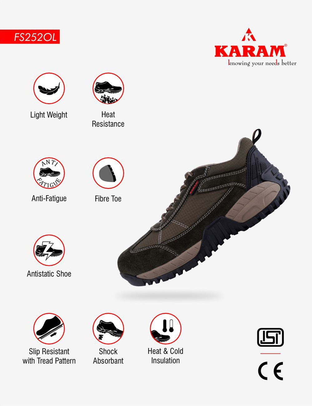 FALKON Safety Shoes olive, FS252OL(FWDAMZ)