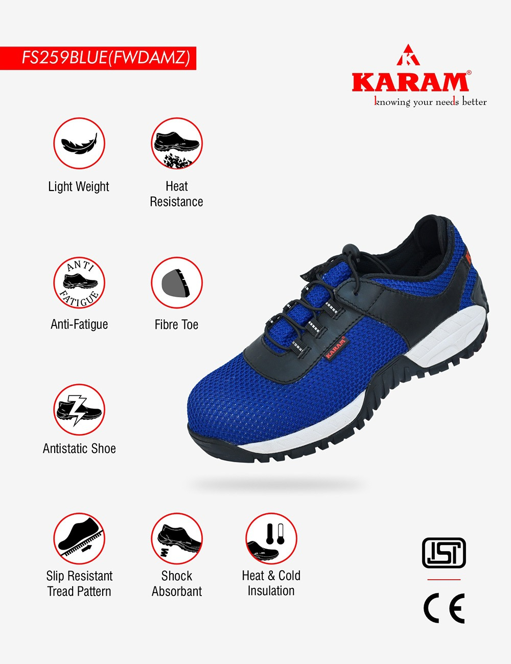 FALKON Safety Shoes Blue, FS259BL(FWDAMZ)