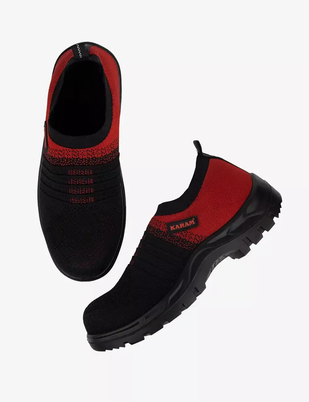 Flytex Red and Black Sporty Slip-On Safety Shoes, FS202FN(FWSAMN)