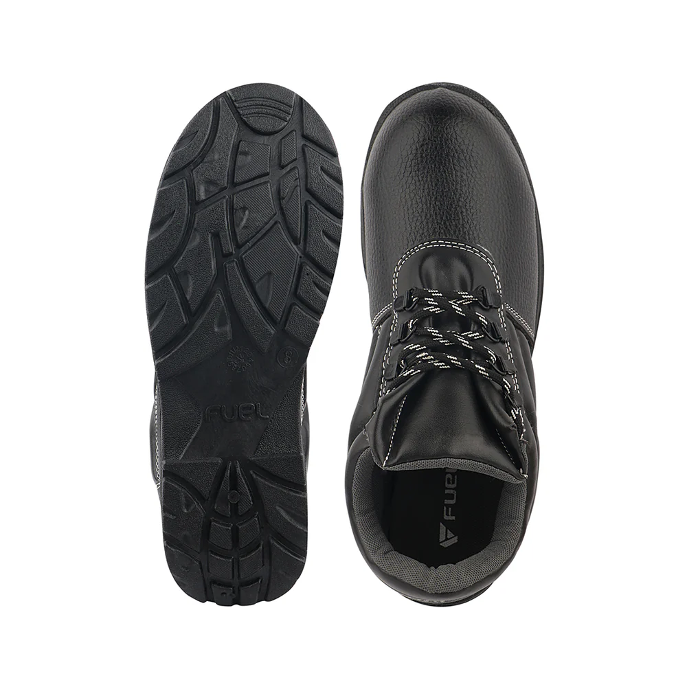 FUEL Arsenal HC Single Density PVC Sole Industrial Safety Shoe For Men's with Steel Toe Cap(Black)