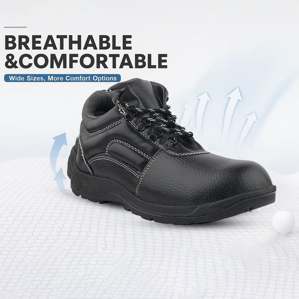 FUEL Arsenal HC Single Density PVC Sole Industrial Safety Shoe For Men's with Steel Toe Cap(Black)