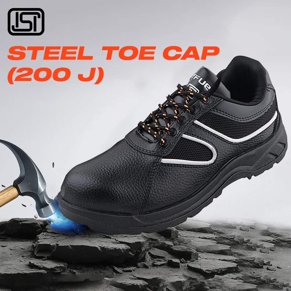 FUEL Shank ISI Marked Comfortable and light-weight Industrial Safety Shoe For Men's (Black)