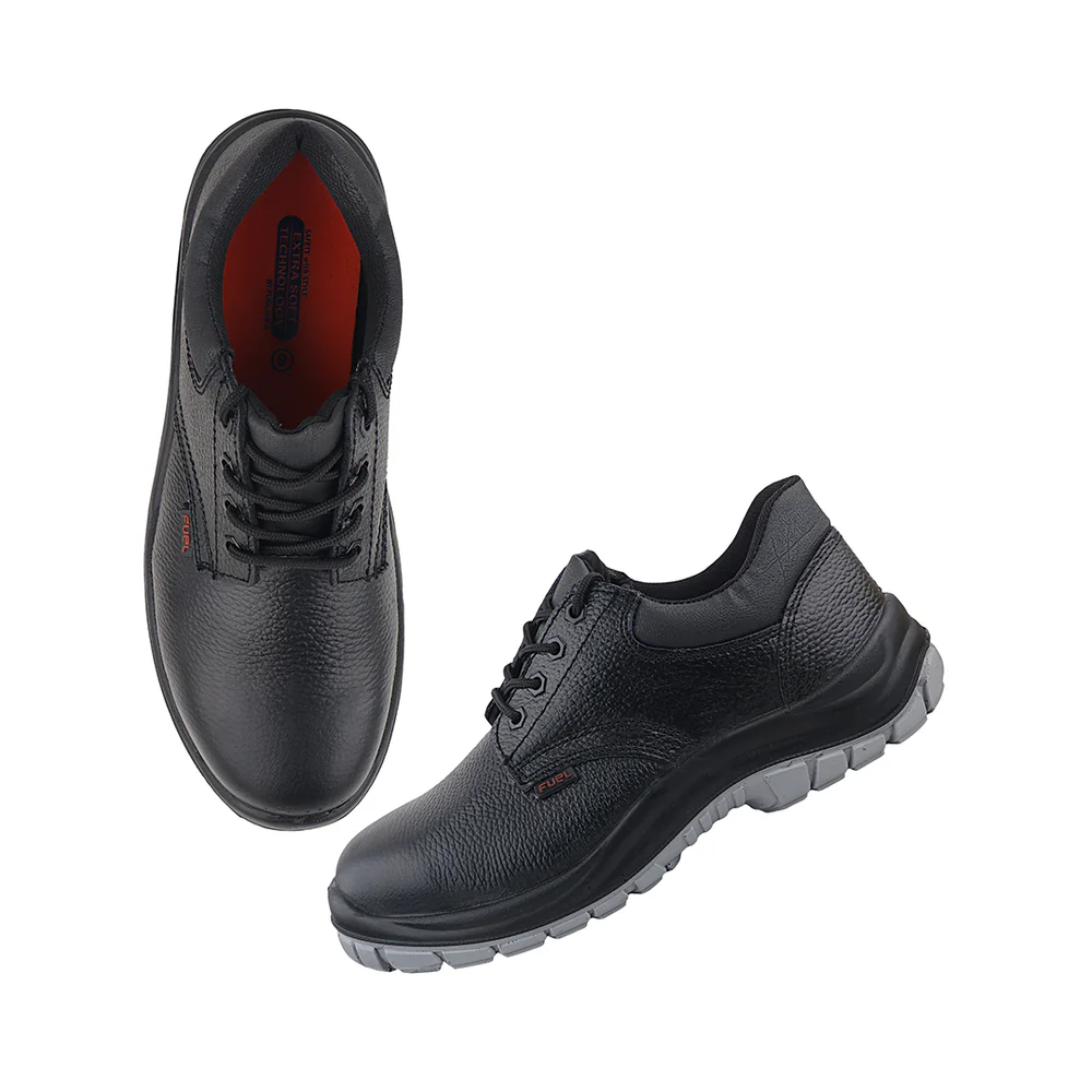 FUEL ICON DD Industrial Safety Shoes with Grain Leather & PU Double Density Sole Steel Toe Energy Absorption(200J) for Men