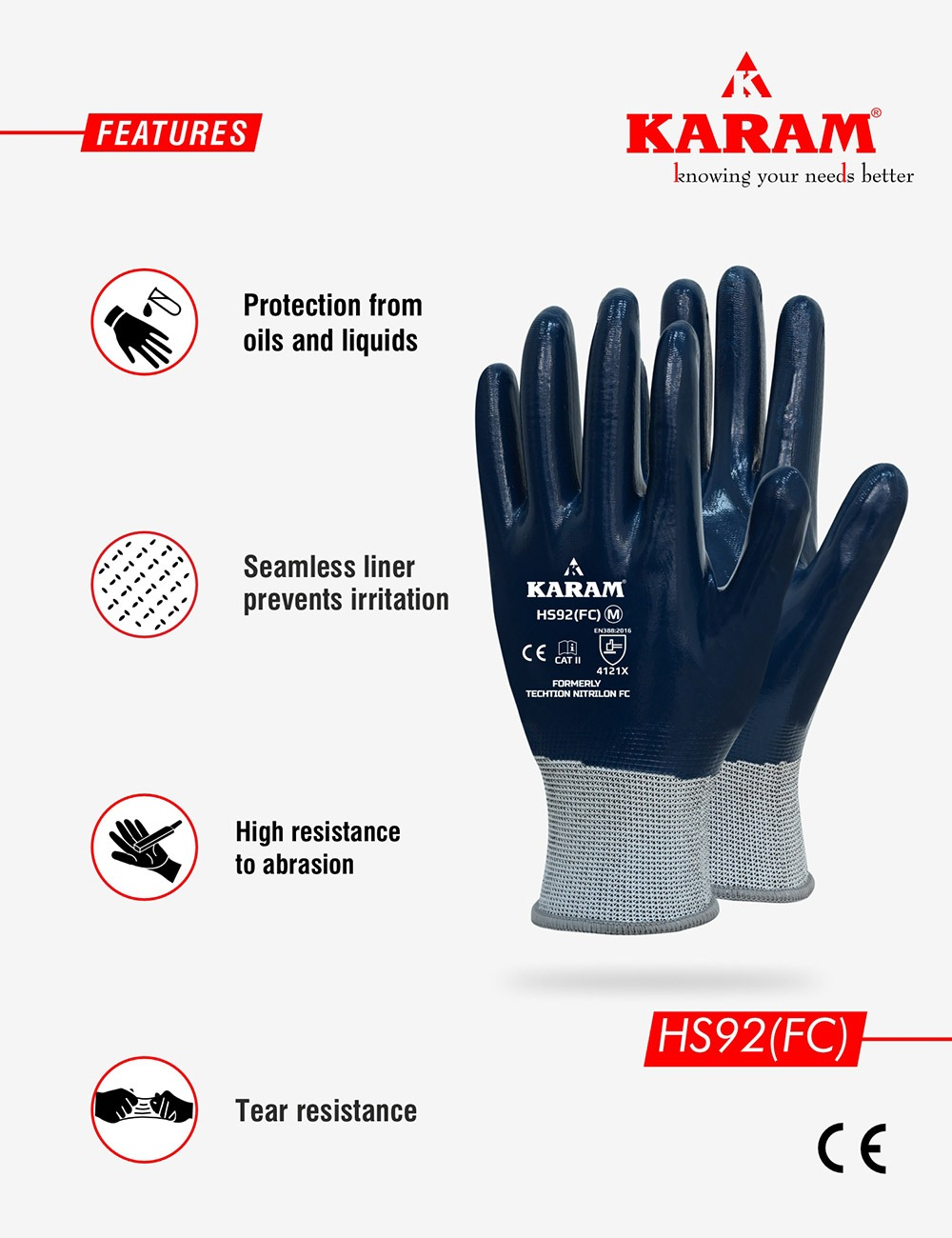 Polyester Liner with Nitrile Coating, HS92(FC)(M)