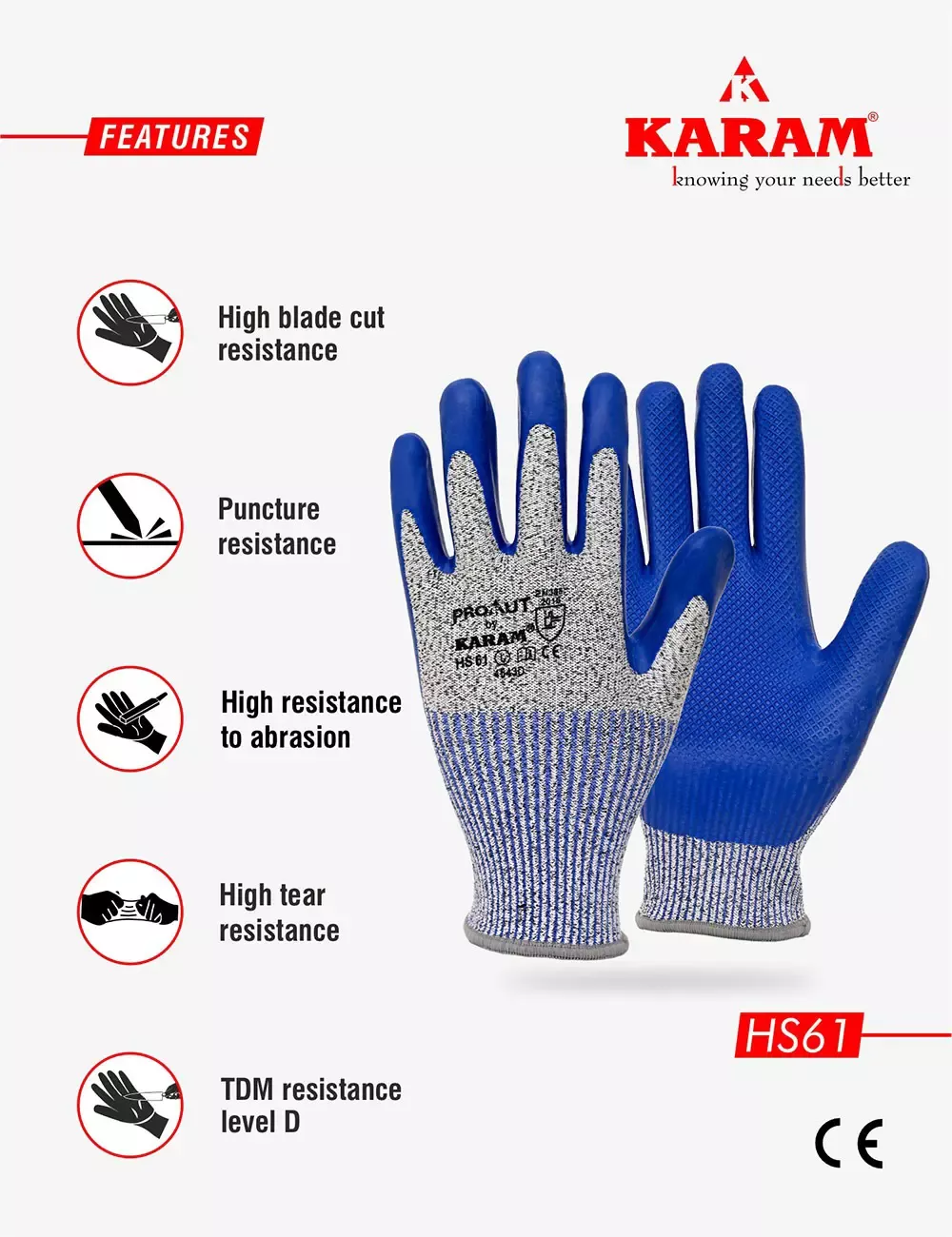 HPPE Liner with Blue Latex Coating, HS61