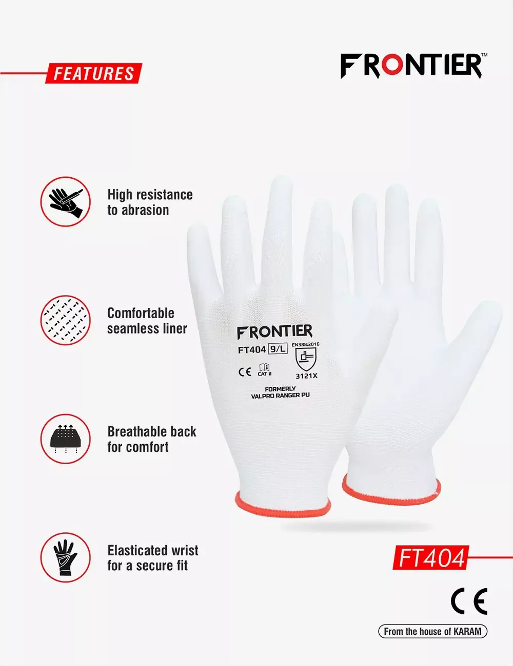 Grip and General Purpose White Gloves, FT404