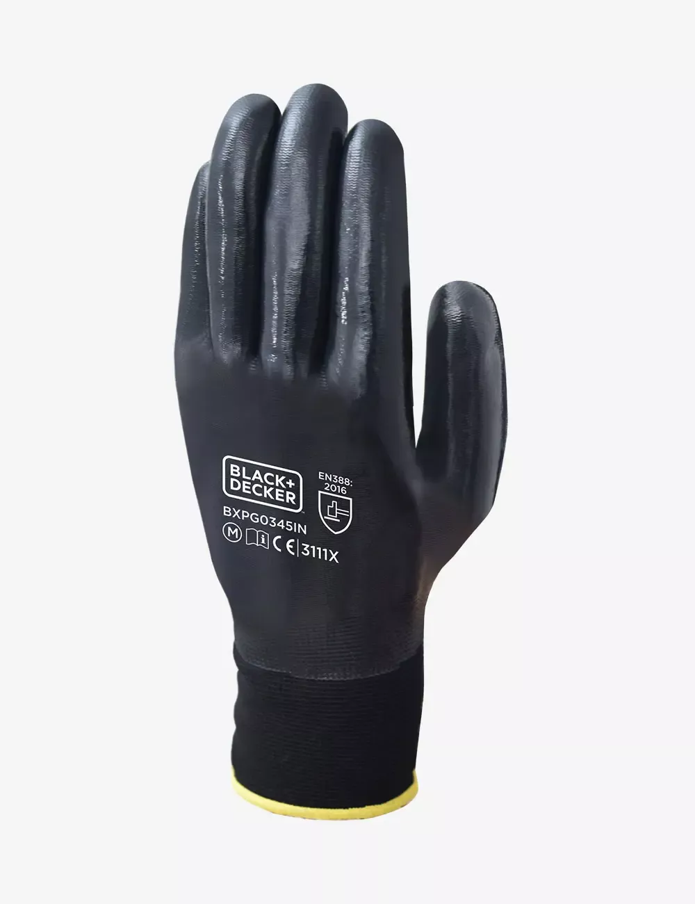 BLACK+DECKER Black Nitrile Hand Gloves, Size-L BXPG0345IN