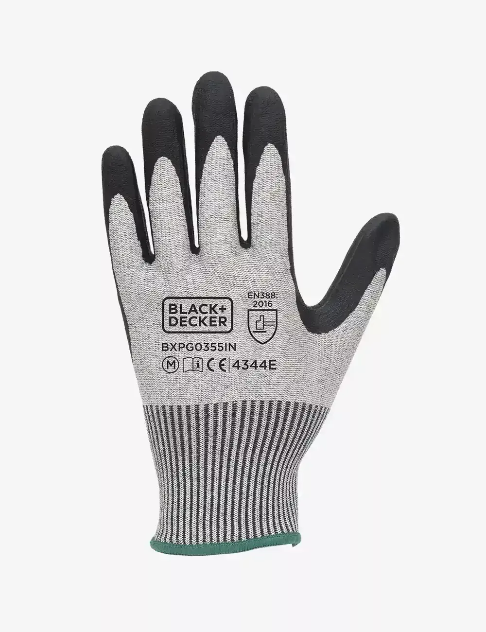 BLACK+DECKER Grey & Black Safety Hand Gloves Against Mechanical Risk, Size-L BXPG0355IN