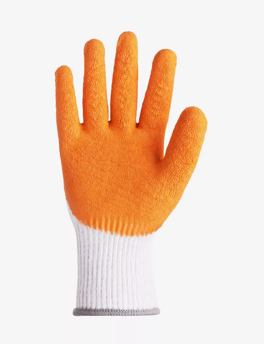 White Polycotton Liner with Orange Latex Crinkle Coating Glove, HS11