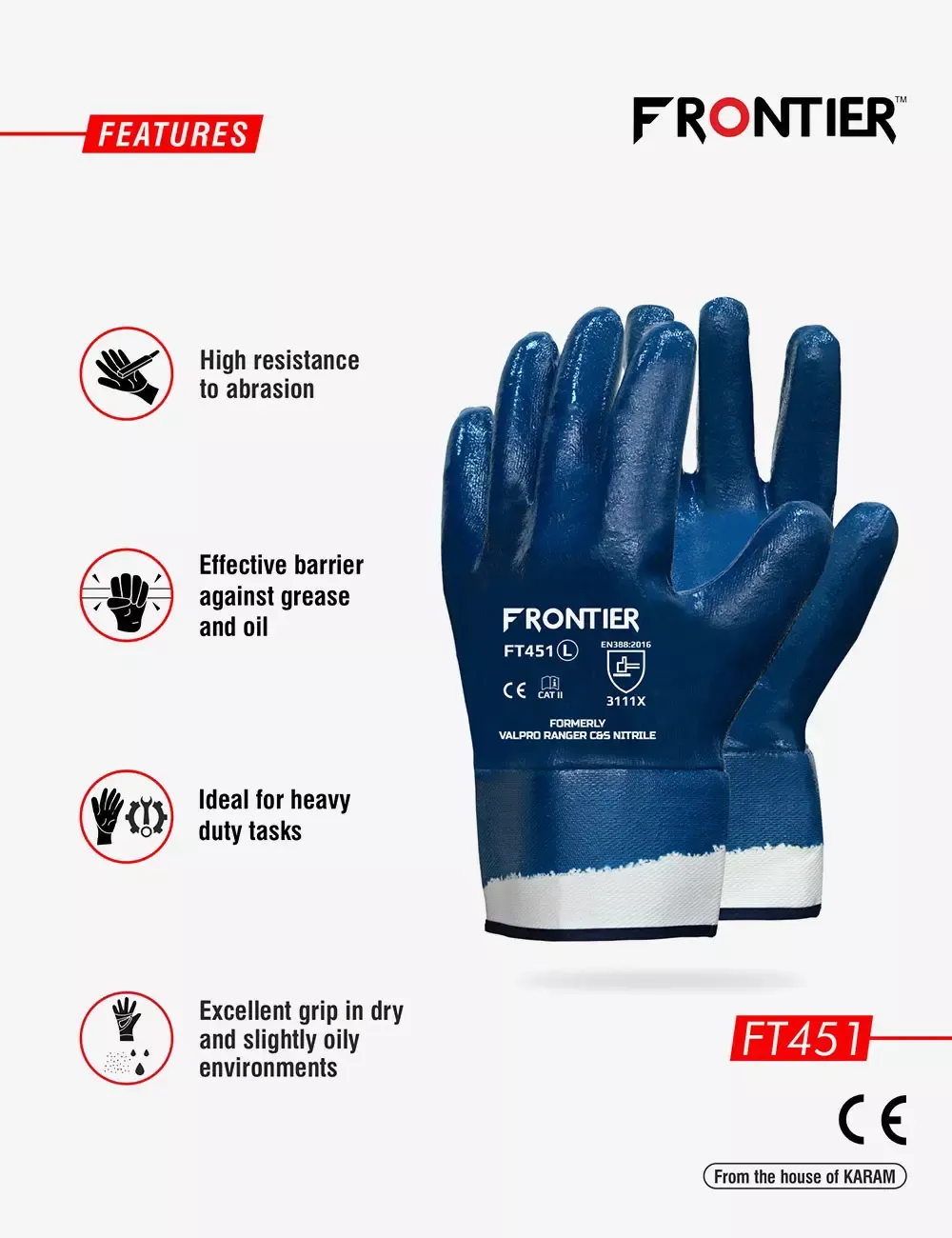 Multi Purpose Heavy Duty Gloves Blue, FT451