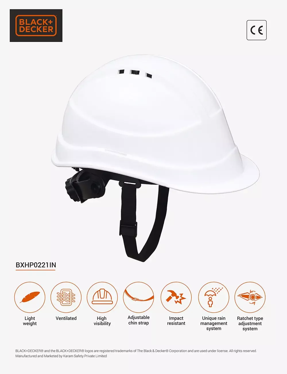BLACK+DECKER Industrial Safety Helmet, BXHP0221IN