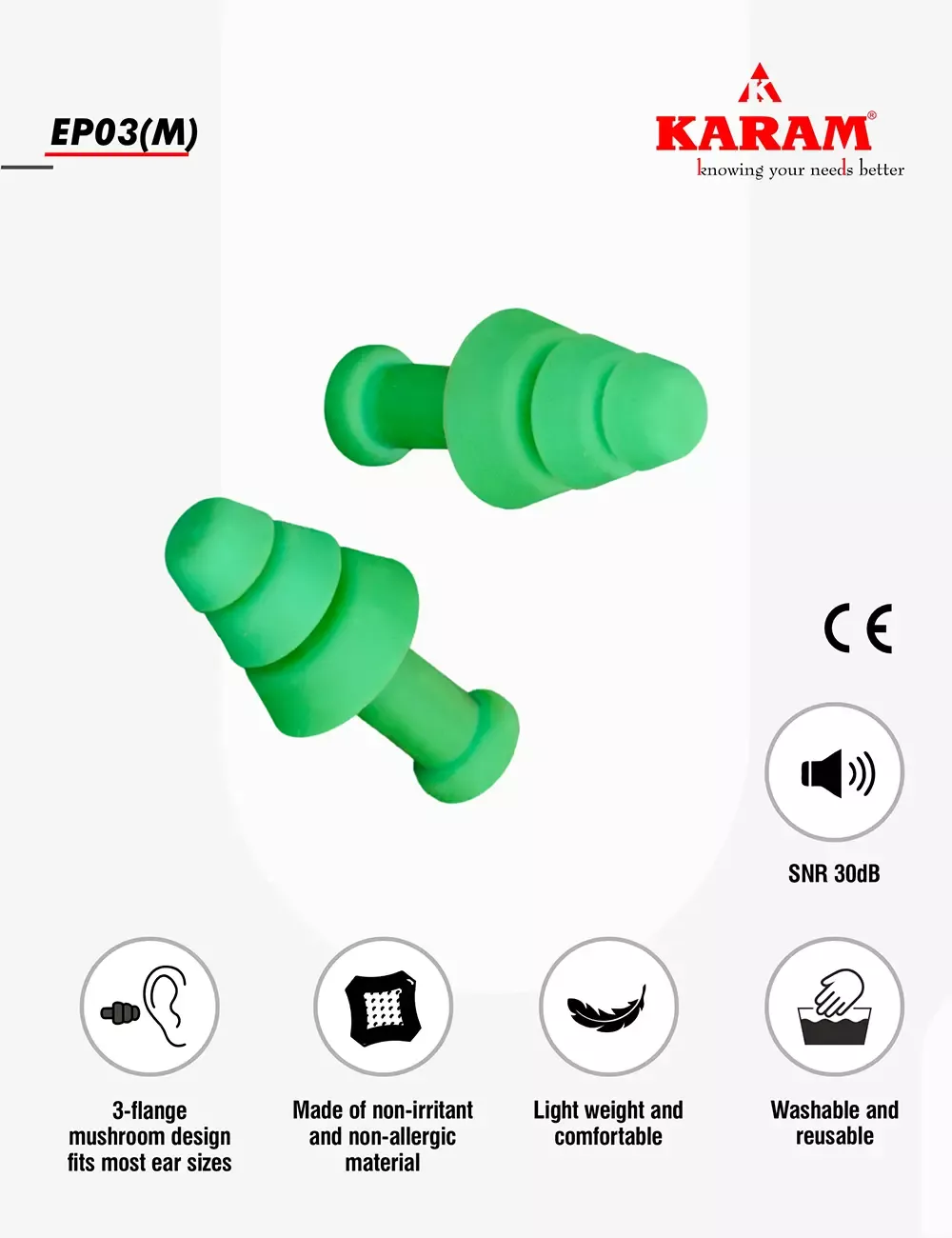 Re-usable Earplugs, EP03(M)