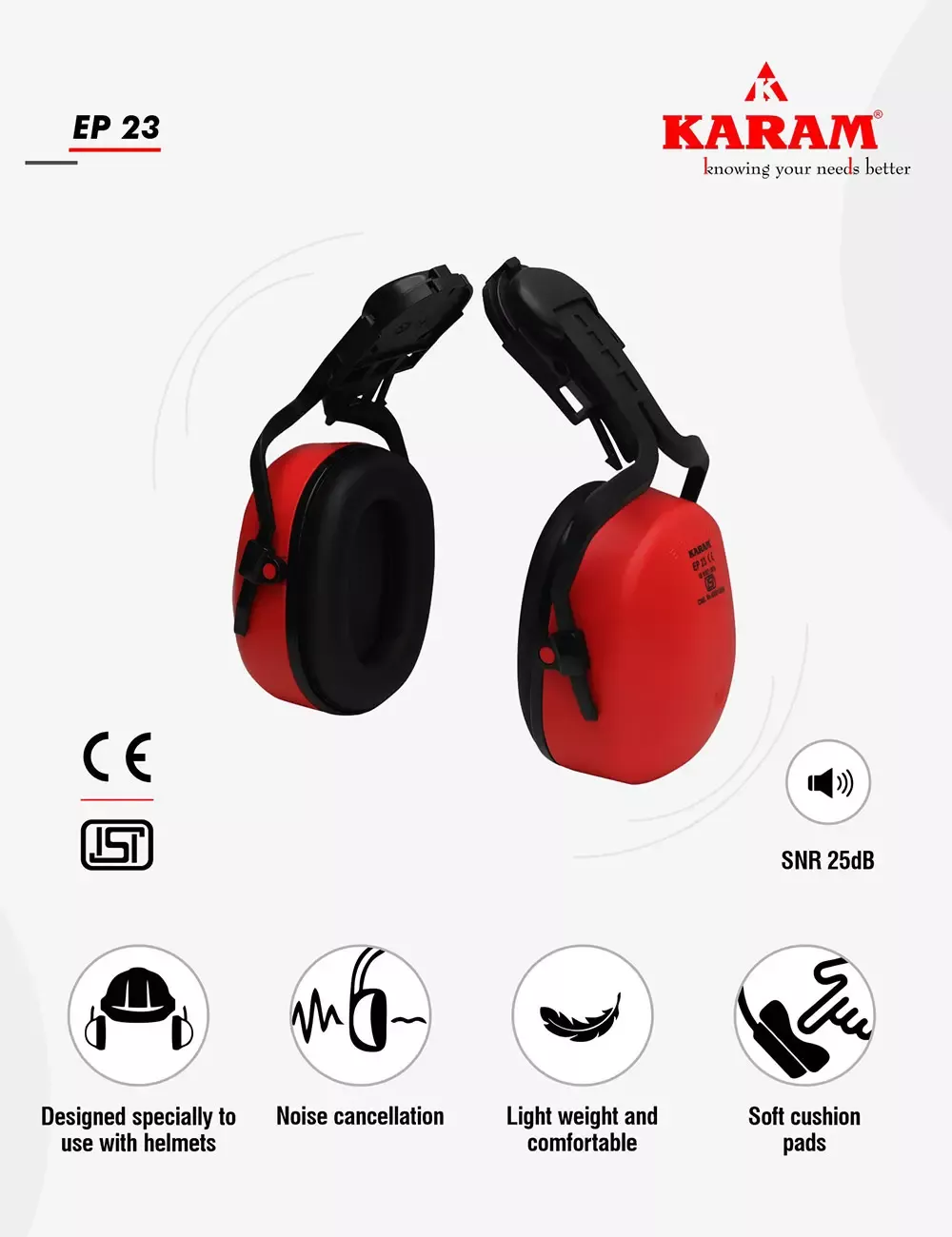 Helmet Attachable Ear Muffs, EP23