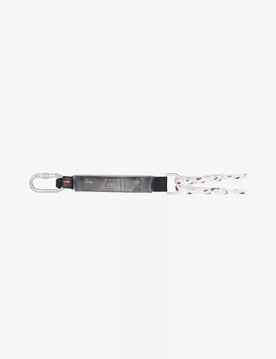 KARAM 2 m, Forked Lanyard with Energy Absorber One Side Karabiner PN112 and Other Side Hook PN132 (14 mm Rope), PN351(112_132)(2.0M)(14MM)