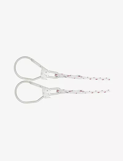 KARAM 2 m, Forked Lanyard with Energy Absorber One Side Karabiner PN112 and Other Side Hook PN132 (14 mm Rope), PN351(112_132)(2.0M)(14MM)