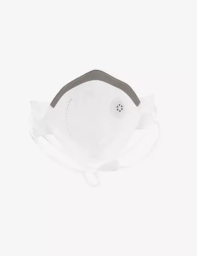 FFP2 NR D Pollution Resistant Disposable Fish type Respirator with Headband and Exhalation Valve, RFTH12+(WHITE)_06(ECOM)
