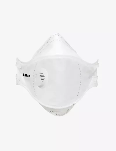 FFP2 NR D Pollution Resistant Disposable Fish type Respirator with Headband and Exhalation Valve, RFTH12+(WHITE)_06(ECOM)