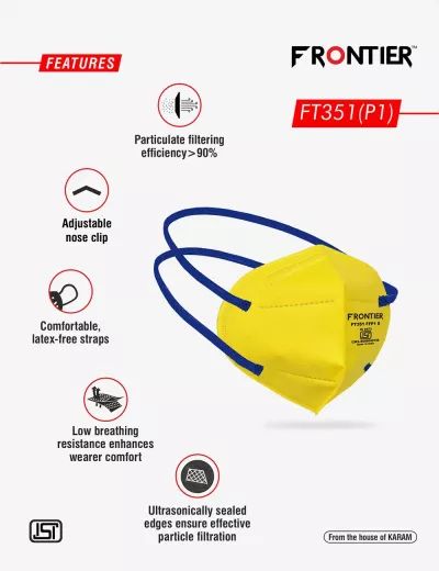 FFP1 S Disposable Flat Fold Respirator with Headstrap, FT351(P1)