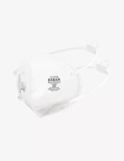 FFP2 SL NR D Pollution Resistant Disposable Face Respirator with Adjustable Headband and Exhalation Valve, RFH12+