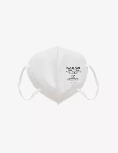 KARAM Disposable FFP2SL Pollution Resistant Face Mask with Ear Loops, RF02 (WHITE)