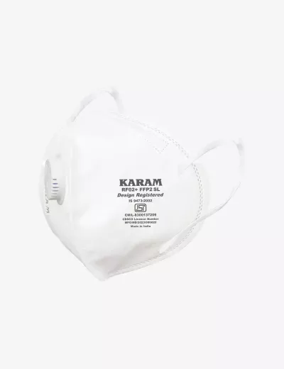 FFP2 SL Pollution Resistant Disposable Face Respirator with Ear Loops and Exhalation Valve, RF02+(WHITE)
