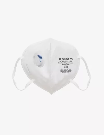 FFP2 SL Pollution Resistant Disposable Face Respirator with Ear Loops and Exhalation Valve, RF02+(WHITE)