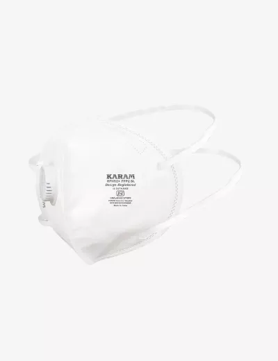 FFP2S Pollution Resistant Disposable Face Respirator with Headbands and Exhalation Valve, RFH02+ White Pack of 1