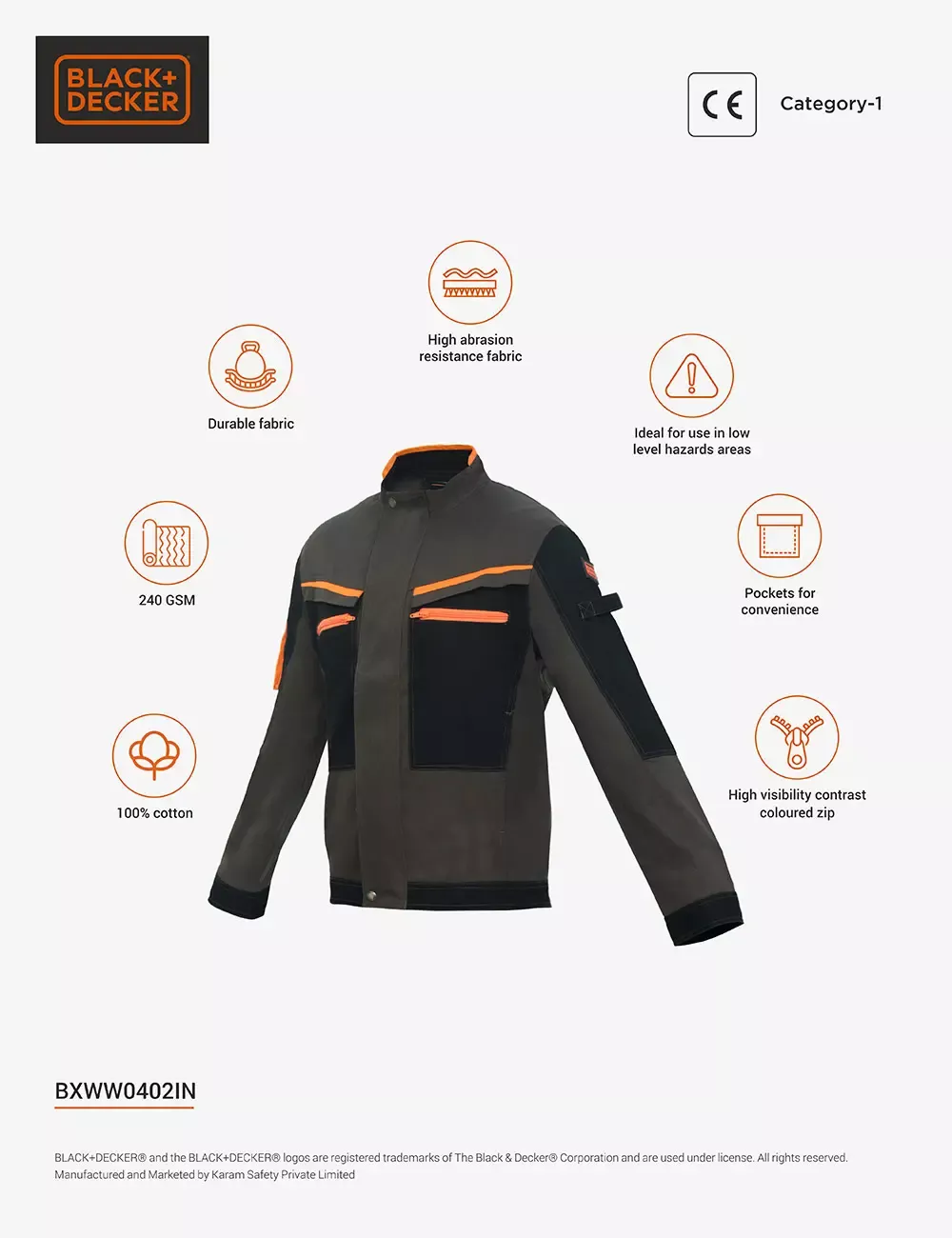 BLACK+DECKER Protective Jacket, BXWW0402IN