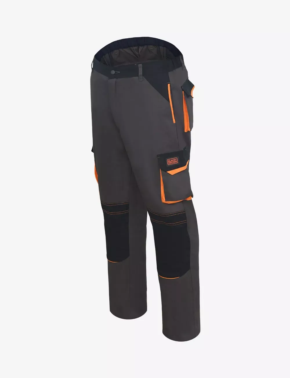 BLACK+DECKER Workmen 100% Cotton Black & Grey Trouser, BXWW0421IN