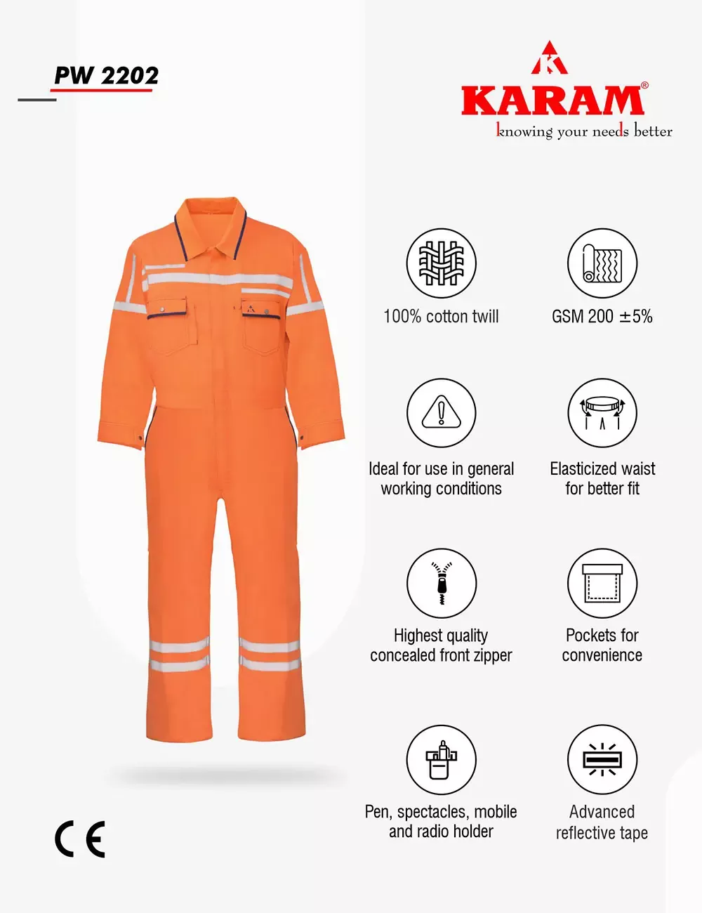 Premium Protective Workwear with Reflective Tape, PW2202