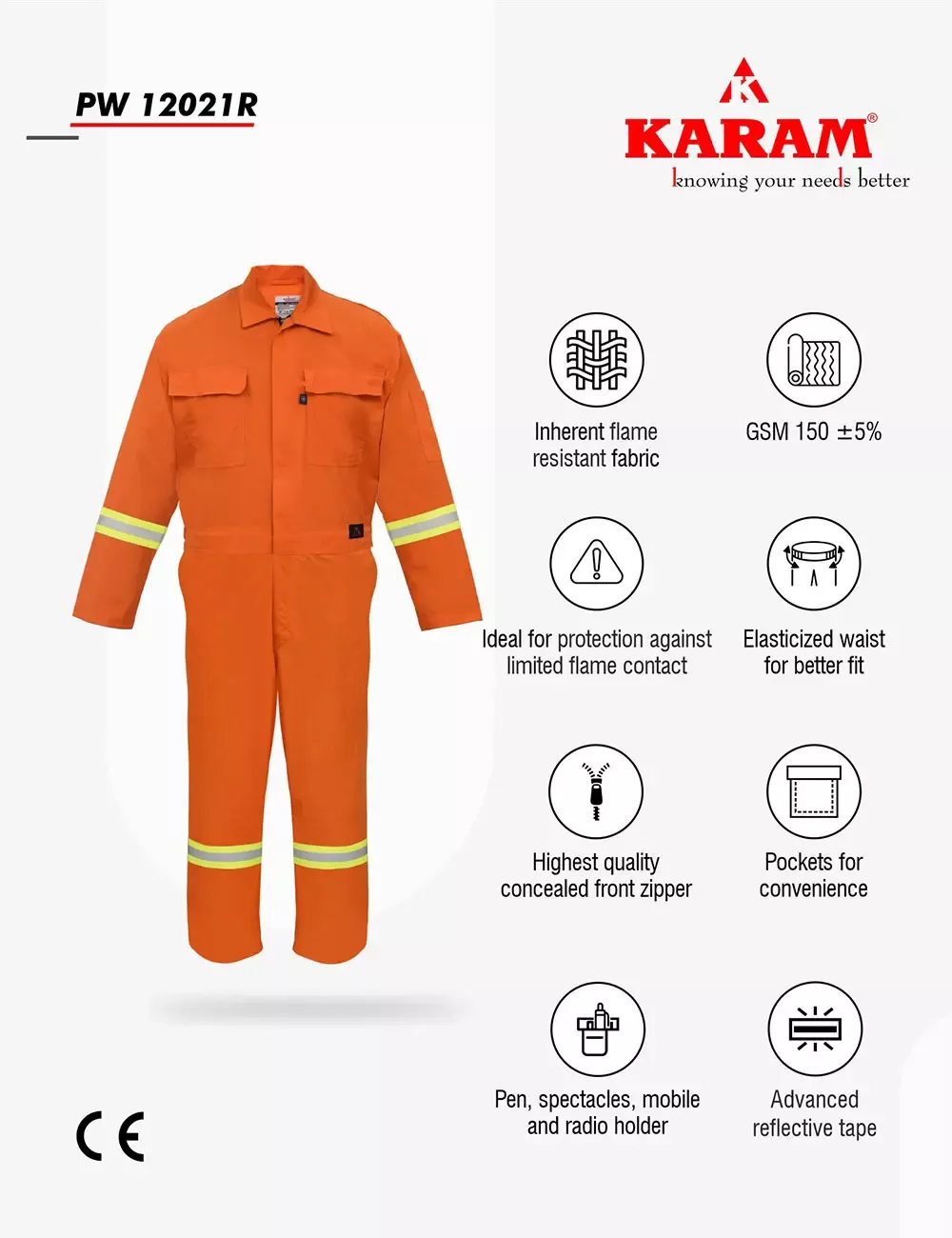IFR Protective Workwear with High Visibility Reflective Tape, PWIFR12021R