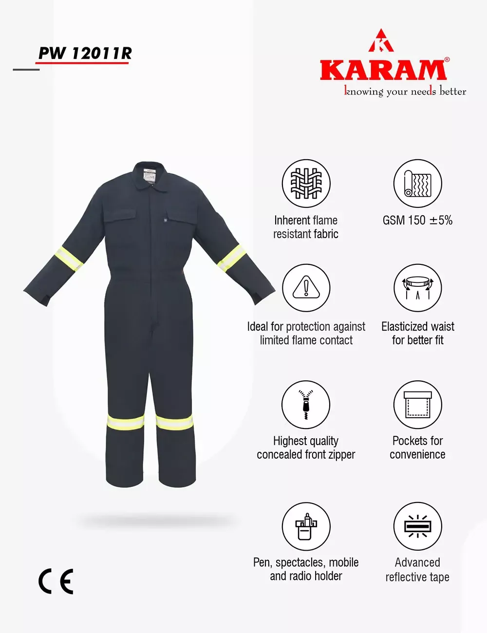 IFR Protective Workwear with High Visibility Reflective Tape, PWIFR12011R