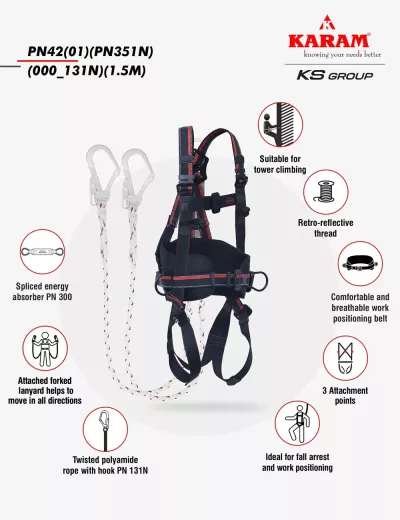 KARAM Rhino Harness PN42 with Forked Lanyard PN351