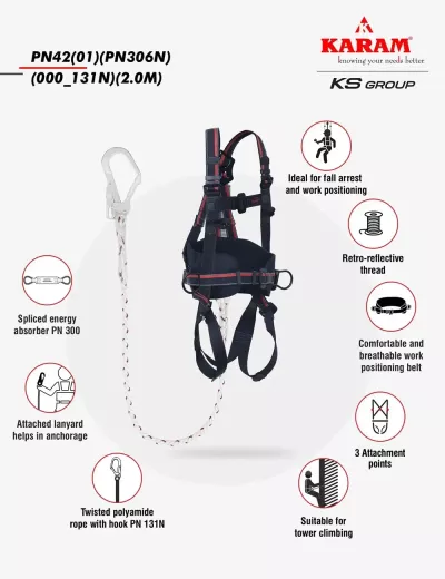 KARAM Rhino Harness PN42 with PN306 Lanyard