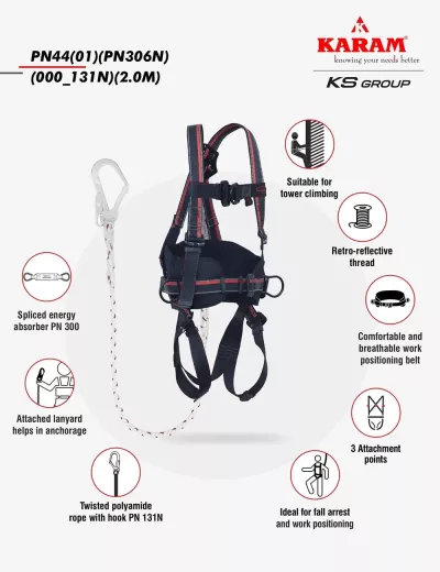 KARAM Rhino Harness PN44 with PN306N Lanyard