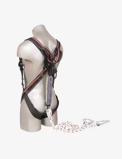 KARAM Rhino Harness PN25 with PN351 Forked Lanyard with Energy Absorber with Hook PN131N 2 meters