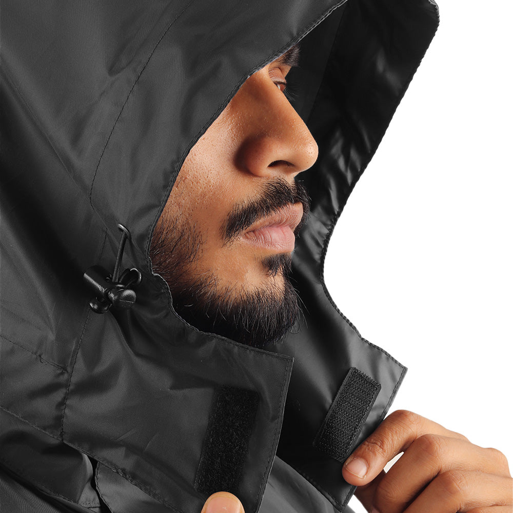 ARCUS Polyester Waterproof Rainwear Suit I Detachable Hood I Jacket Pant Set