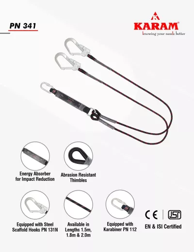 Karam Forked Lanyards with Energy Absorber, PN341N