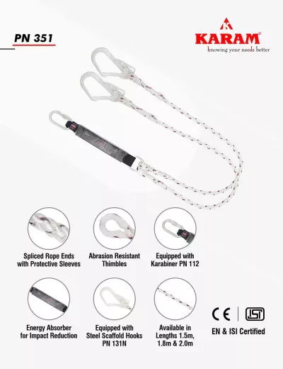 Karam Forked Lanyards with Energy Absorber, PN351N
