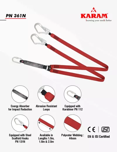 Karam Forked Lanyards with Energy Absorber, PN361N