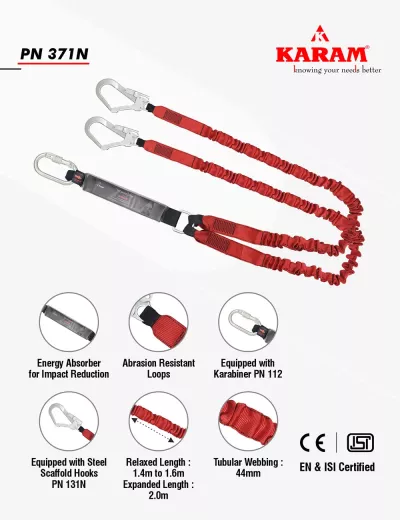 Karam Forked Lanyards with Energy Absorber, PN371