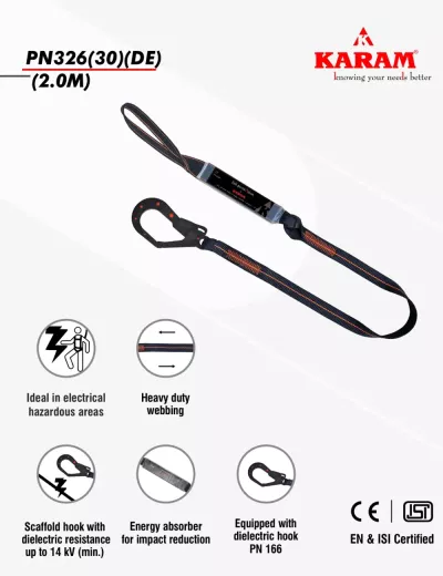 KARAM 2 m, Dienoc E.A. Lanyard with Dielectric Hooks, PN326(30)(DE)(2.0M)