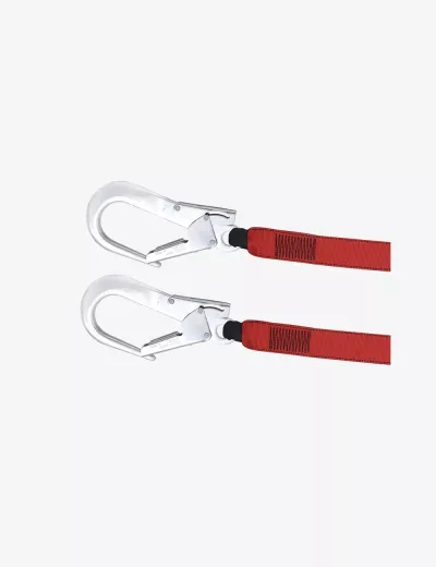 KARAM Forked Lanyard with Energy Absorber Both Side Hook PN136 (Aluminium)