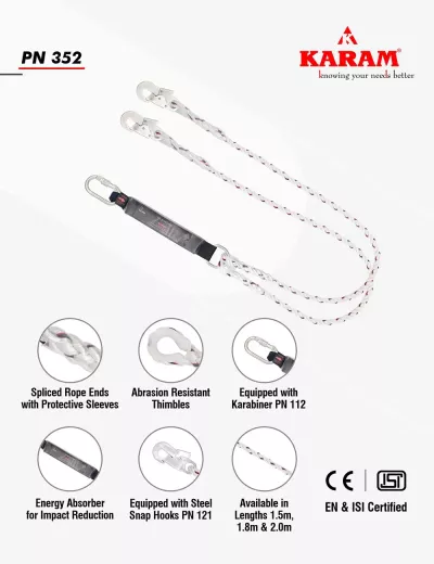 Karam Forked Lanyards with Energy Absorber, PN352