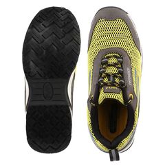 FUEL Defender EVA+Rubber Anti-Slip Sole and Breathable Mesh Upper with Lightweight Composite Toe Lace-Up Industrial Work Safety Shoes for Men's (Black