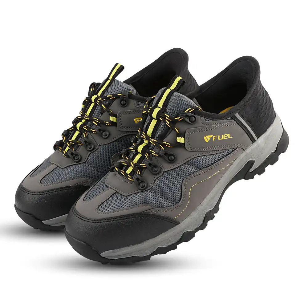 FUEL Futurix Breathable Mesh and Anti-Slip EVA+Rubber Sole with Composite Toe Protection of Industrial Work Safety Shoes for Men's (Grey)