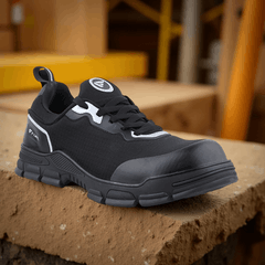 FUEL Reevon-01 Fabric Upper with Nitrile Rubber Sole Safety Shoes in 200J Composit Toe Cap (Black)