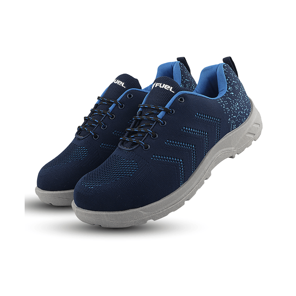 FUEL Arsenal Lightweight Safety Shoes for Men – Durable Industrial Sports Design with Strong Knitted Upper, PVC Sole, and 100J Metallic Toe Cap (UK 6–
