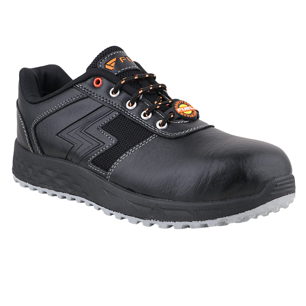 FUEL Gravix Synthetic Upper & PVC double density Sole Industrial Steel Toe Safety Shoes for Men (Black)
